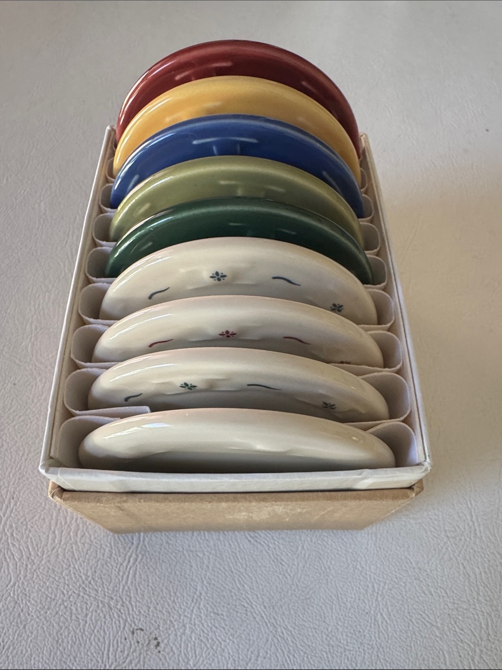 Longaberger Ceramic Sample Tiles (9) in original box